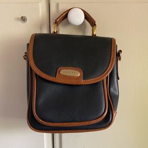 ROSETTI navy & brown vintage classic little bag